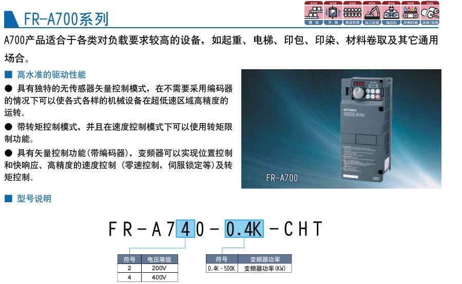 三菱变频器FR-A700系列
